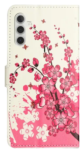Samsung Galaxy A26 Hoesje Print Book Case met Pasjeshouder Roze Bloemen afbeelding 5