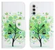 Samsung Galaxy A26 Hoesje Print Book Case met Pasjeshouder Bloemen Boom afbeelding 1