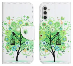 Samsung Galaxy A26 Hoesje Print Book Case met Pasjeshouder Bloemen Boom afbeelding