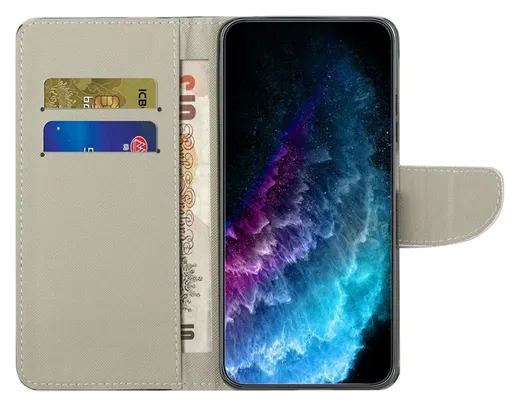 Samsung Galaxy A26 Hoesje Print Book Case met Pasjeshouder Bloemen Boom afbeelding 2