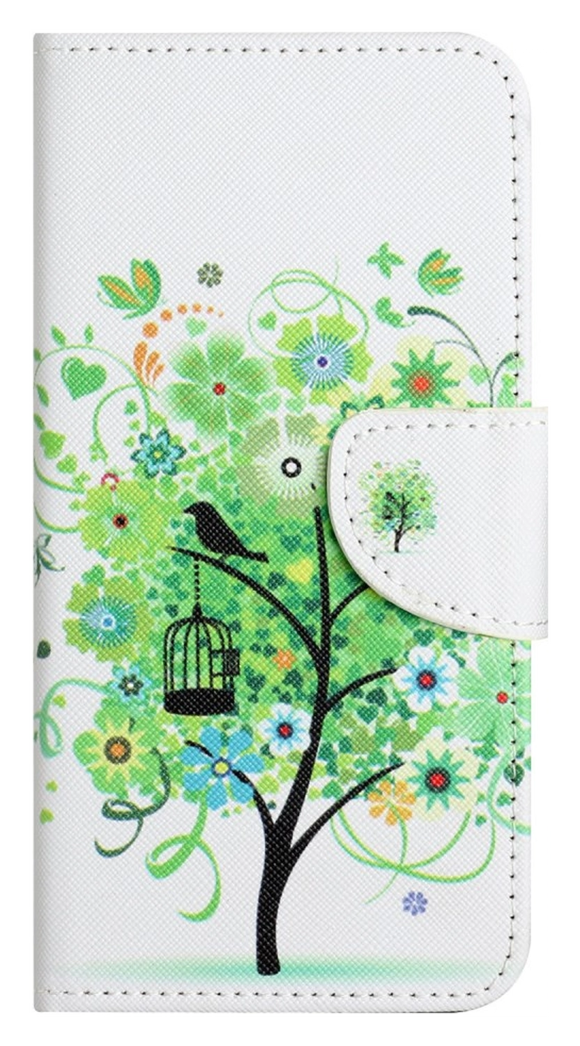 Samsung Galaxy A26 Hoesje Print Book Case met Pasjeshouder Bloemen Boom afbeelding 3