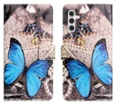 Samsung Galaxy A36 Hoesje Print Book Case met Pasjeshouder Vlinder Blauw