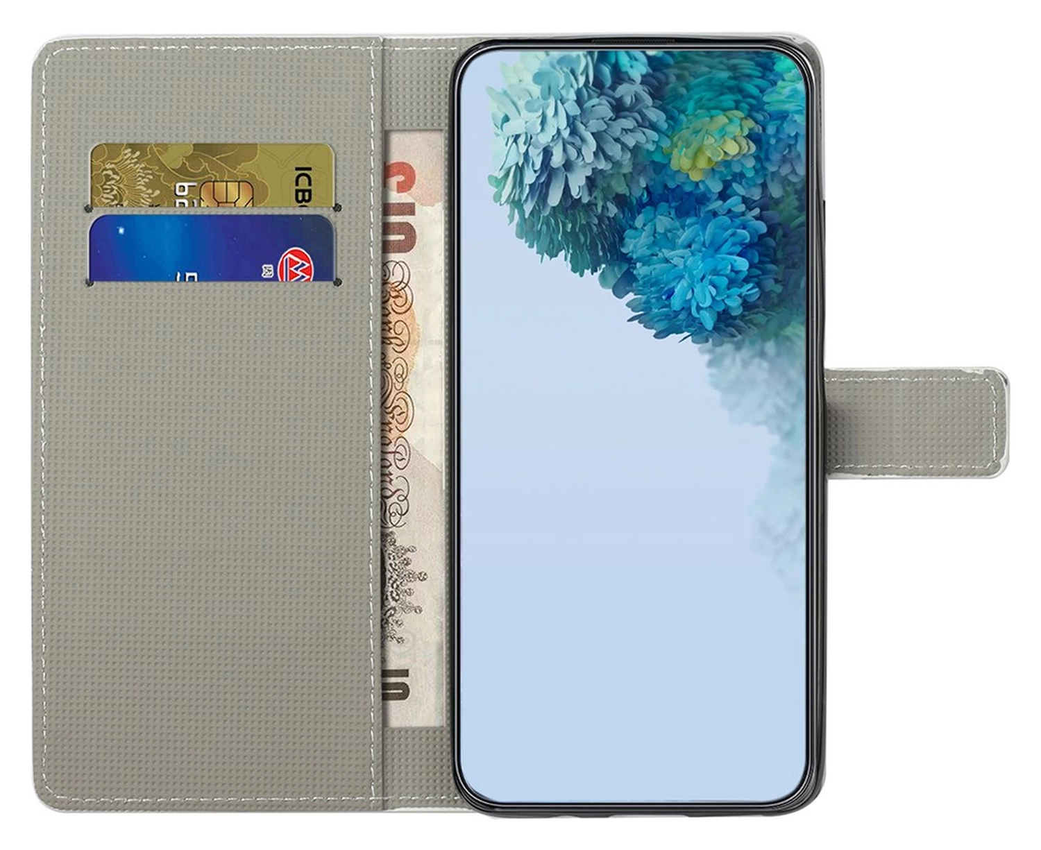 Samsung Galaxy A36 Hoesje Print Book Case met Pasjeshouder Vlinder Blauw afbeelding 2