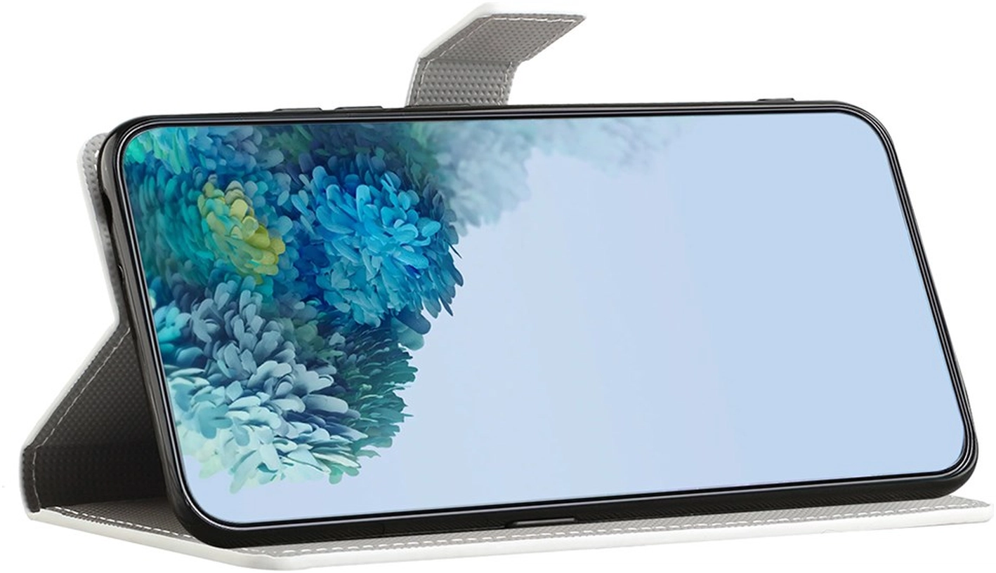 Samsung Galaxy A36 Hoesje Print Book Case met Pasjeshouder Roze Bloemen afbeelding 3