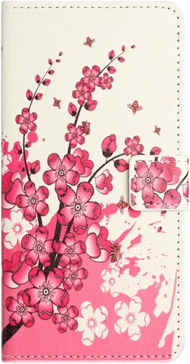 Samsung Galaxy A36 Hoesje Print Book Case met Pasjeshouder Roze Bloemen afbeelding 4