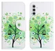 Samsung Galaxy A36 Hoesje Print Book Case met Pasjeshouder Bloemen Boom