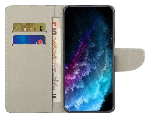Samsung Galaxy A36 Hoesje Print Book Case met Pasjeshouder Bloemen Boom afbeelding 2