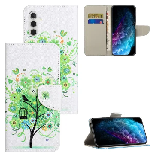 Samsung Galaxy A36 Hoesje Print Book Case met Pasjeshouder Bloemen Boom afbeelding 6