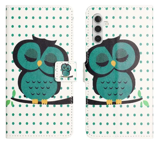 Samsung Galaxy A36 Hoesje Print Book Case met Pasjeshouder Uil afbeelding 1