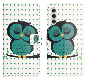 Samsung Galaxy A36 Hoesje Print Book Case met Pasjeshouder Uil