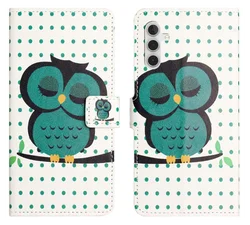 Samsung Galaxy A36 Hoesje Print Book Case met Pasjeshouder Uil afbeelding