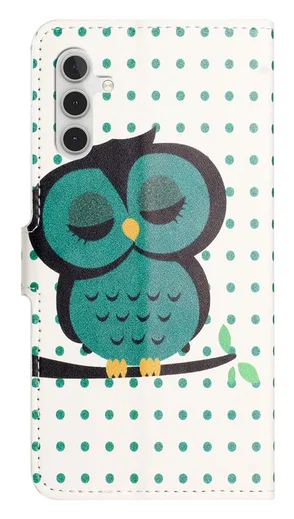 Samsung Galaxy A36 Hoesje Print Book Case met Pasjeshouder Uil afbeelding 4