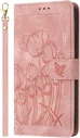 Samsung Galaxy A56 Hoesje Tulpen Book Case met Pasjeshouder Roze
