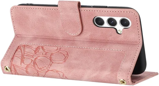 Samsung Galaxy A56 Hoesje Tulpen Book Case met Pasjeshouder Roze afbeelding 9