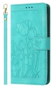 Samsung Galaxy A56 Hoesje Tulpen Book Case met Pasjeshouder Groen