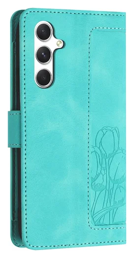 Samsung Galaxy A56 Hoesje Tulpen Book Case met Pasjeshouder Groen afbeelding 10