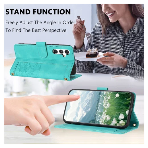 Samsung Galaxy A56 Hoesje Tulpen Book Case met Pasjeshouder Groen afbeelding 4