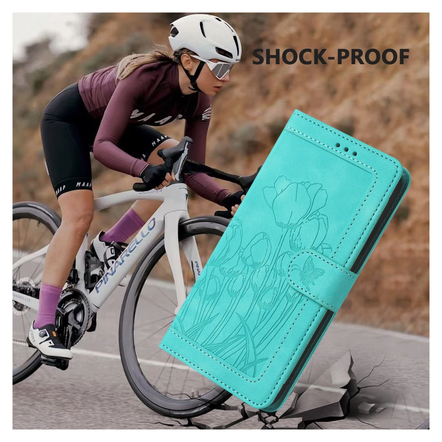 Samsung Galaxy A56 Hoesje Tulpen Book Case met Pasjeshouder Groen afbeelding 5