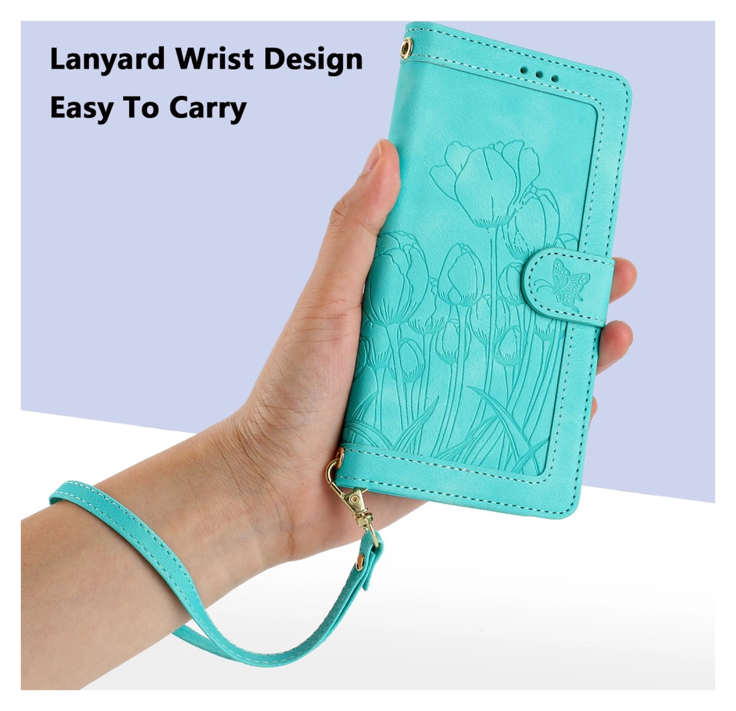 Samsung Galaxy A56 Hoesje Tulpen Book Case met Pasjeshouder Groen afbeelding 6