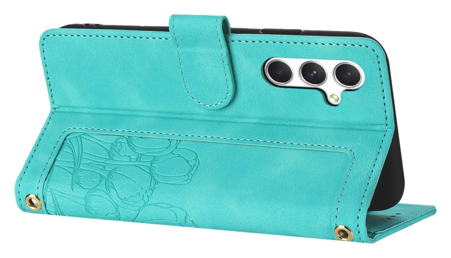 Samsung Galaxy A56 Hoesje Tulpen Book Case met Pasjeshouder Groen afbeelding 9