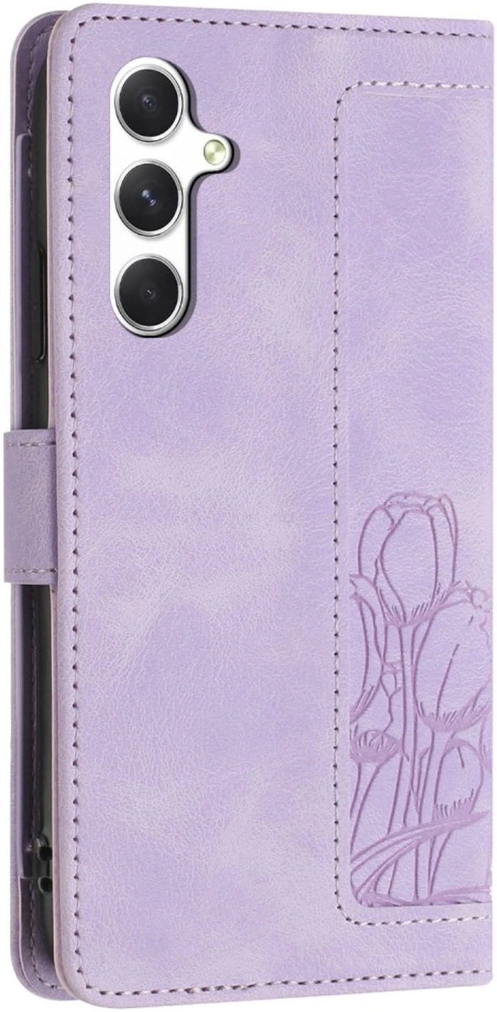 Samsung Galaxy A56 Hoesje Tulpen Book Case met Pasjeshouder Paars afbeelding 10