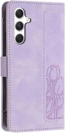 Samsung Galaxy A56 Hoesje Tulpen Book Case met Pasjeshouder Paars afbeelding 10