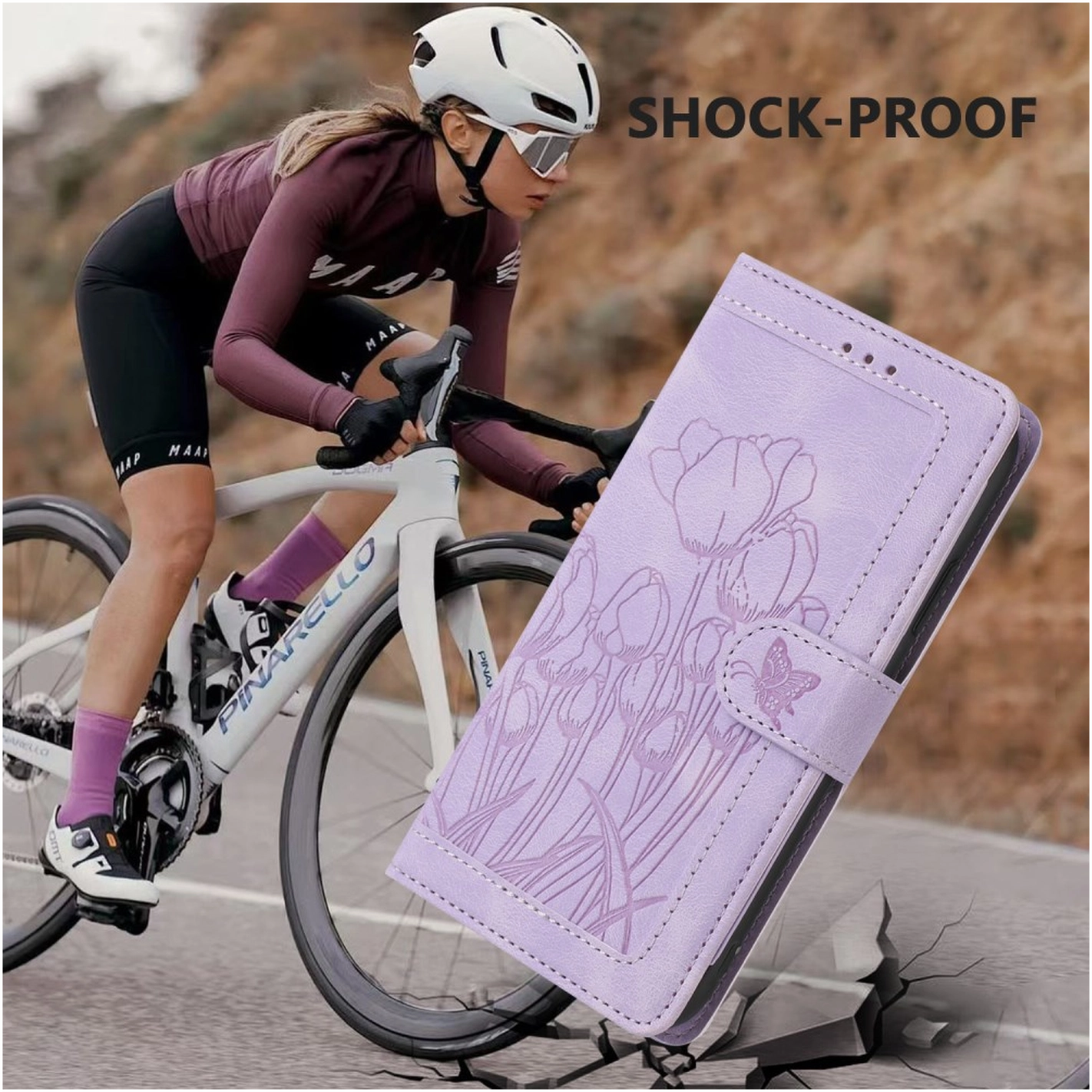 Samsung Galaxy A56 Hoesje Tulpen Book Case met Pasjeshouder Paars afbeelding 5