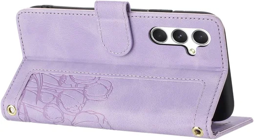 Samsung Galaxy A56 Hoesje Tulpen Book Case met Pasjeshouder Paars afbeelding 9