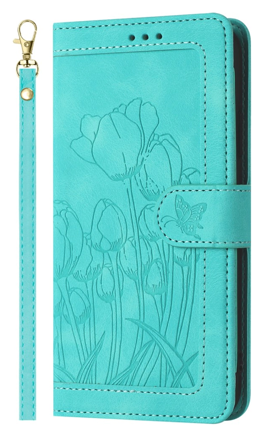 Samsung Galaxy A26 Hoesje Tulpen Book Case met Pasjeshouder Groen afbeelding 1