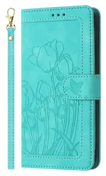 Samsung Galaxy A26 Hoesje Tulpen Book Case met Pasjeshouder Groen afbeelding