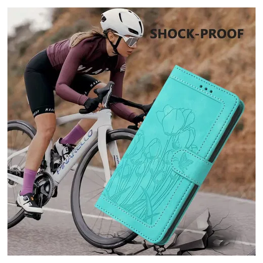 Samsung Galaxy A26 Hoesje Tulpen Book Case met Pasjeshouder Groen afbeelding 5