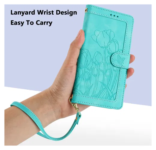 Samsung Galaxy A26 Hoesje Tulpen Book Case met Pasjeshouder Groen afbeelding 6