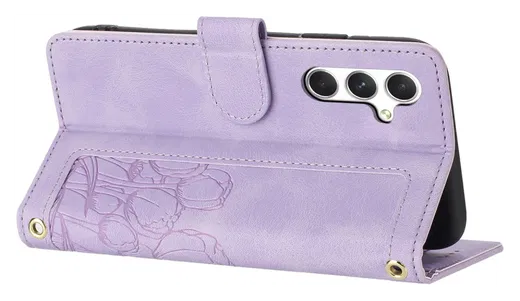 Samsung Galaxy A26 Hoesje Tulpen Book Case met Pasjeshouder Paars afbeelding 10