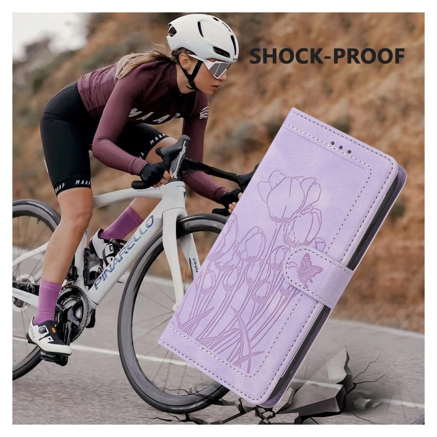 Samsung Galaxy A26 Hoesje Tulpen Book Case met Pasjeshouder Paars afbeelding 5