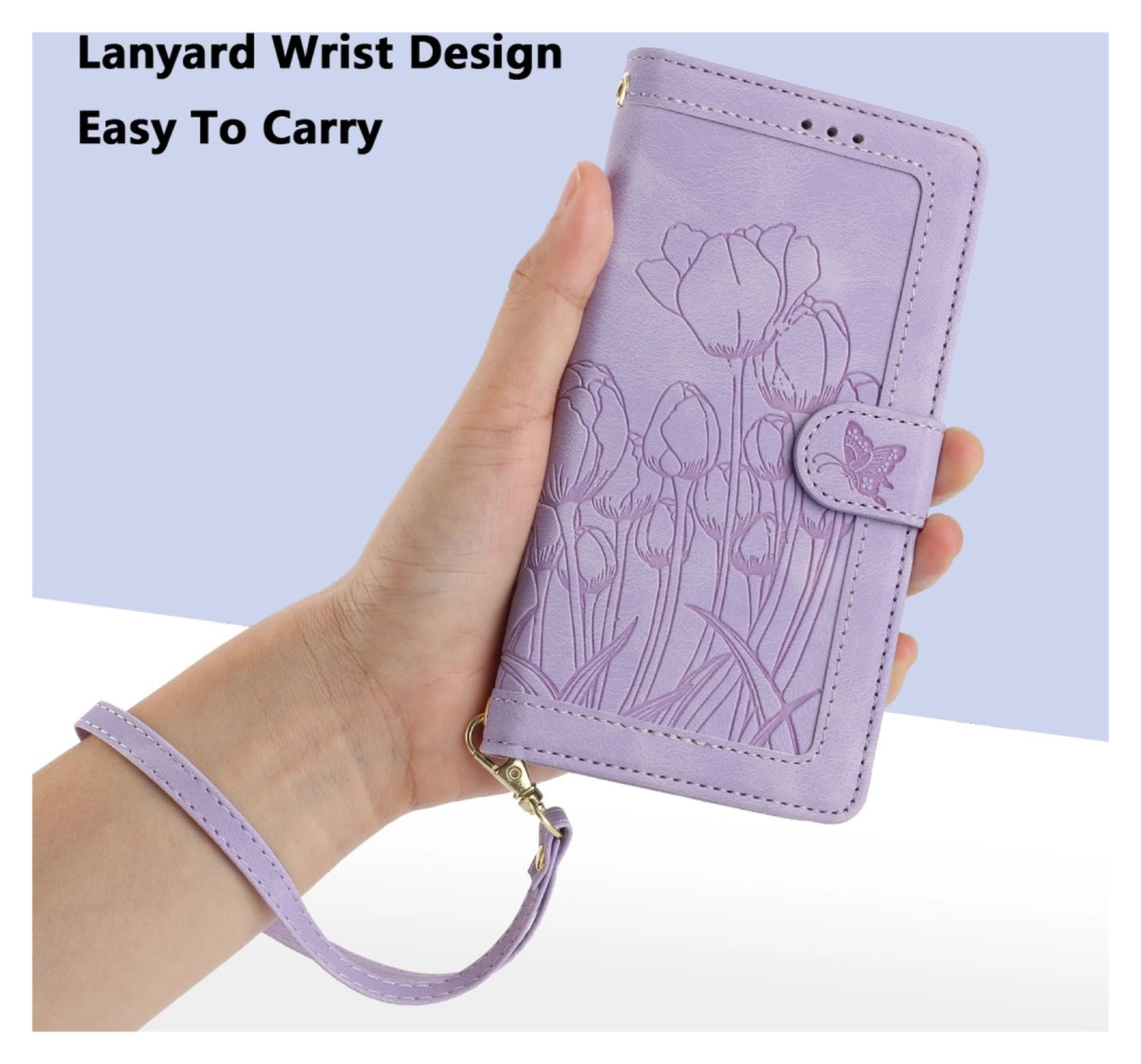 Samsung Galaxy A26 Hoesje Tulpen Book Case met Pasjeshouder Paars afbeelding 6