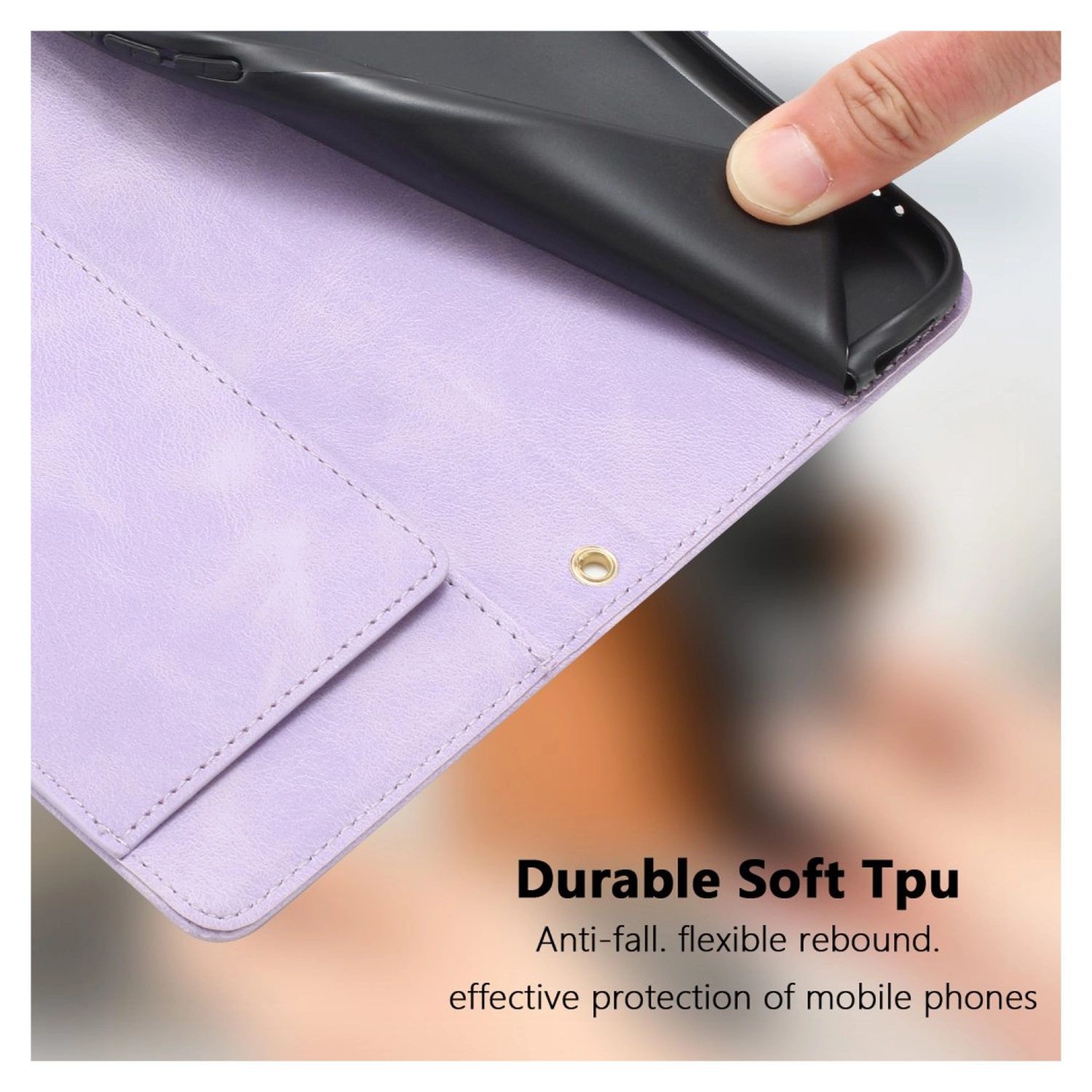 Samsung Galaxy A26 Hoesje Tulpen Book Case met Pasjeshouder Paars afbeelding 8