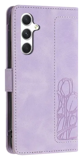 Samsung Galaxy A26 Hoesje Tulpen Book Case met Pasjeshouder Paars afbeelding 9