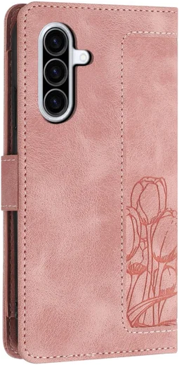 Samsung Galaxy A36 Hoesje Tulpen Book Case met Pasjeshouder Roze afbeelding 13