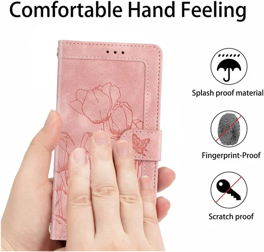 Samsung Galaxy A36 Hoesje Tulpen Book Case met Pasjeshouder Roze afbeelding 9