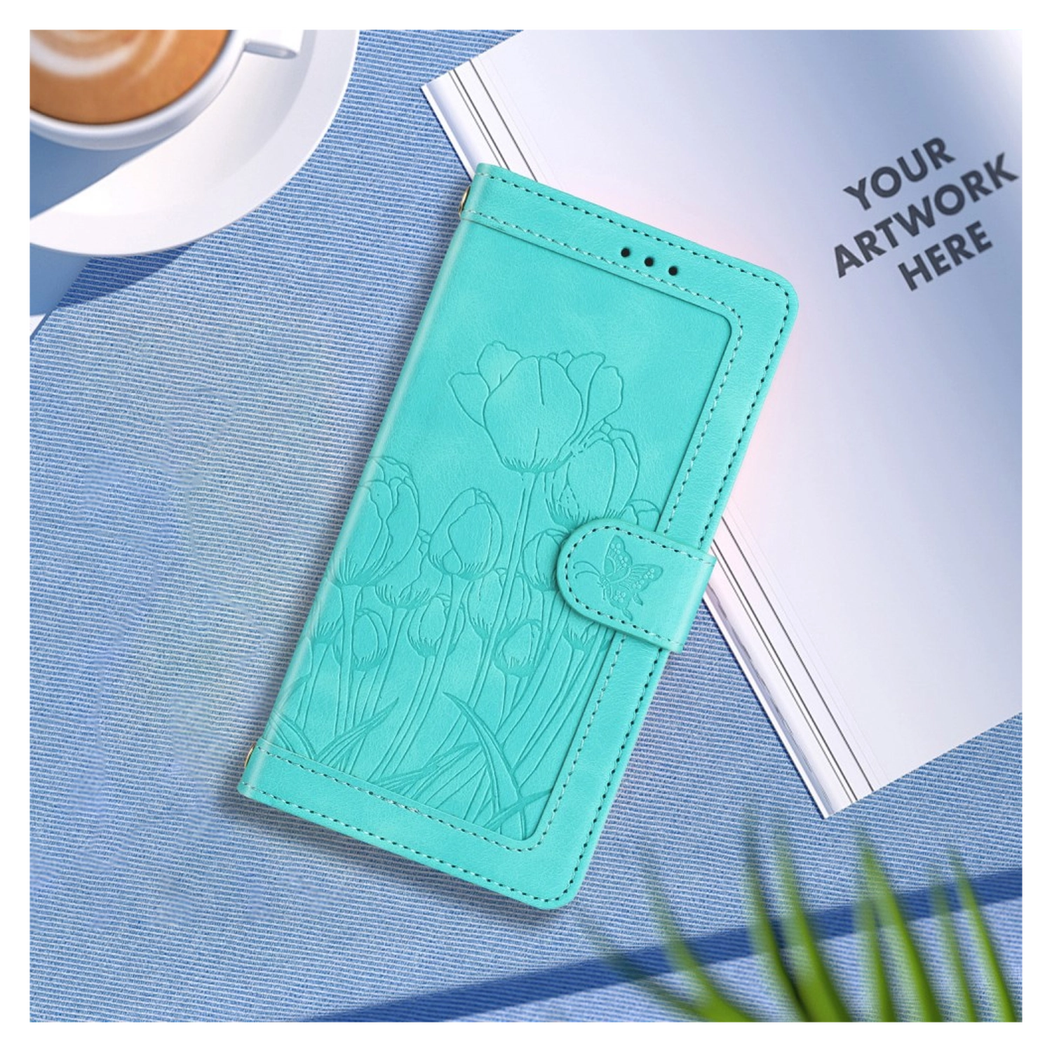Samsung Galaxy A36 Hoesje Tulpen Book Case met Pasjeshouder Groen afbeelding 12