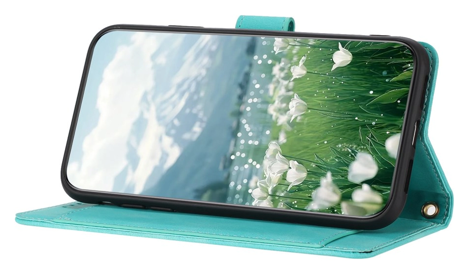 Samsung Galaxy A36 Hoesje Tulpen Book Case met Pasjeshouder Groen afbeelding 13