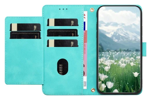 Samsung Galaxy A36 Hoesje Tulpen Book Case met Pasjeshouder Groen afbeelding 2