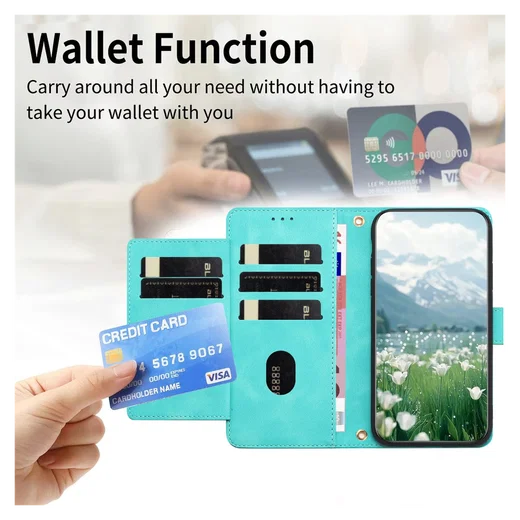 Samsung Galaxy A36 Hoesje Tulpen Book Case met Pasjeshouder Groen afbeelding 3