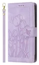 Samsung Galaxy A36 Hoesje Tulpen Book Case met Pasjeshouder Paars