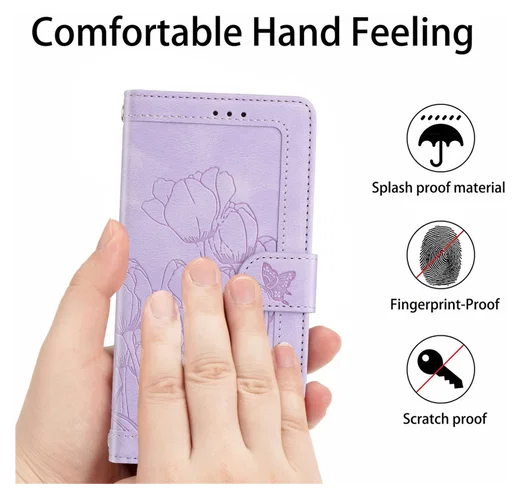 Samsung Galaxy A36 Hoesje Tulpen Book Case met Pasjeshouder Paars afbeelding 10