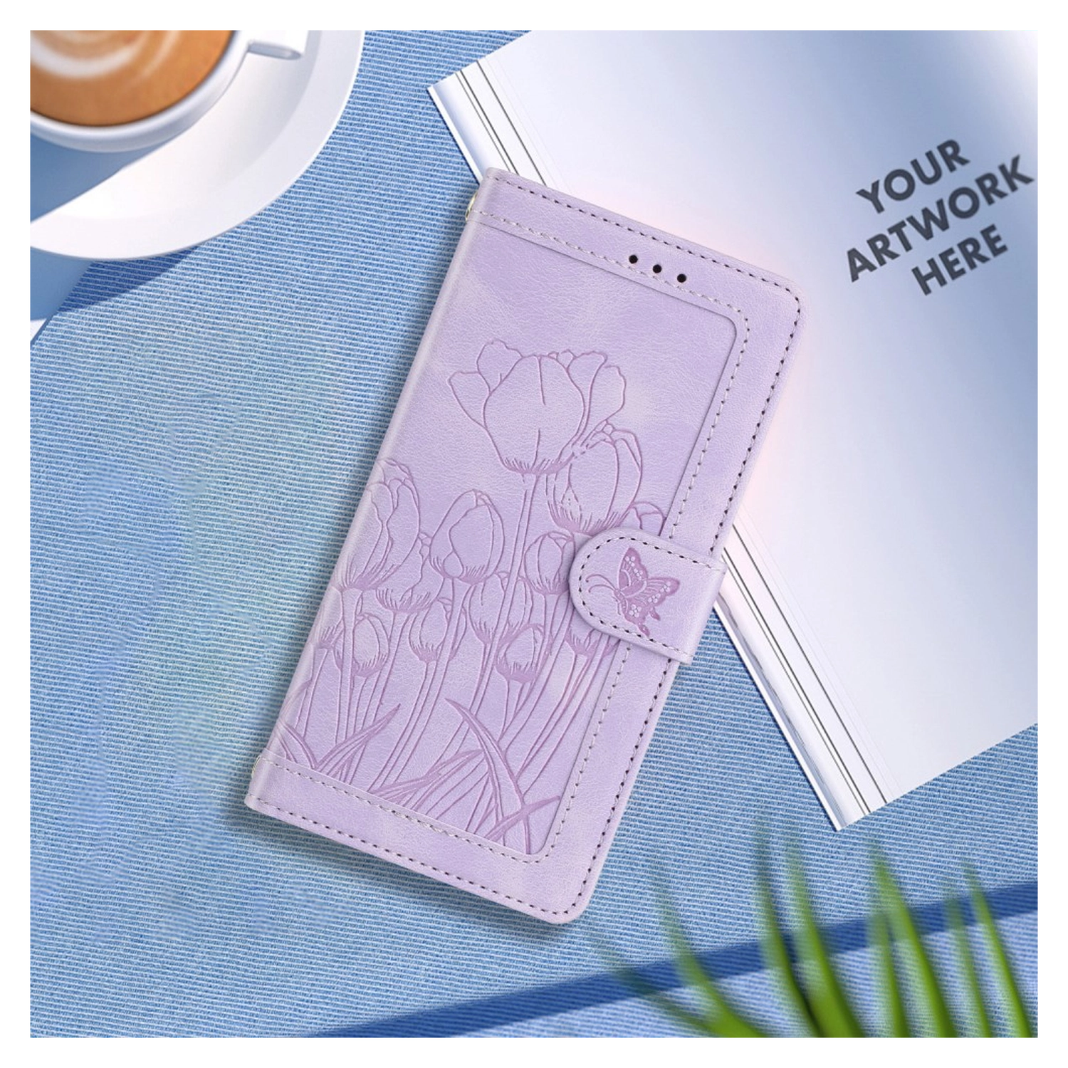 Samsung Galaxy A36 Hoesje Tulpen Book Case met Pasjeshouder Paars afbeelding 11