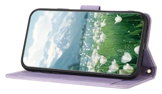 Samsung Galaxy A36 Hoesje Tulpen Book Case met Pasjeshouder Paars afbeelding 13