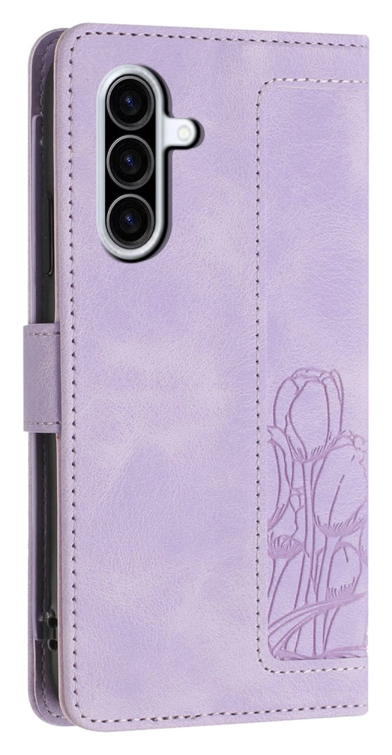 Samsung Galaxy A36 Hoesje Tulpen Book Case met Pasjeshouder Paars afbeelding 14