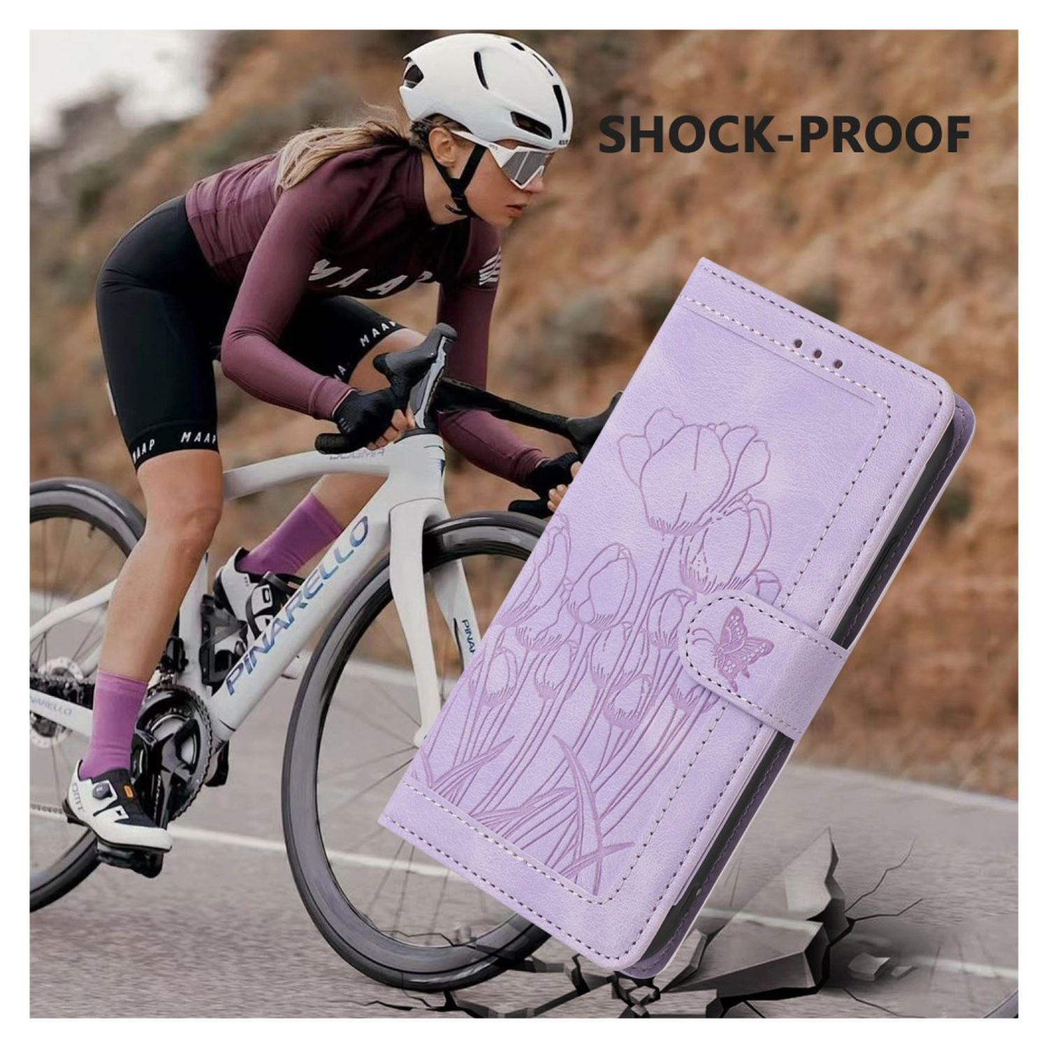 Samsung Galaxy A36 Hoesje Tulpen Book Case met Pasjeshouder Paars afbeelding 6