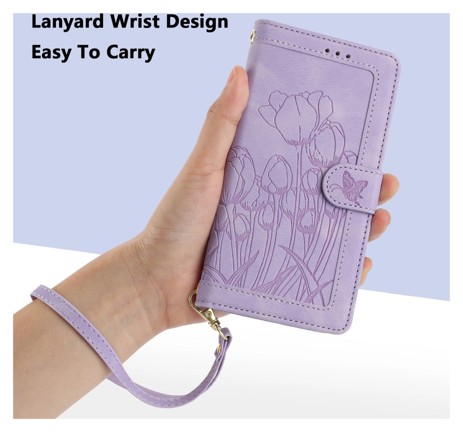 Samsung Galaxy A36 Hoesje Tulpen Book Case met Pasjeshouder Paars afbeelding 7